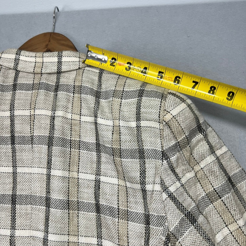 Vintage Liz Claiborne‎ Plaid Silk Blend Tweed Blazer Jacket Womens 8 One Button - Picture 13 of 13